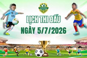 Lịch thi đấu ngày 5/7 Giải Bóng đá Nhi đồng Cúp Báo và Phát thanh, Truyền hình Thanh Hóa lần thứ V - năm 2026