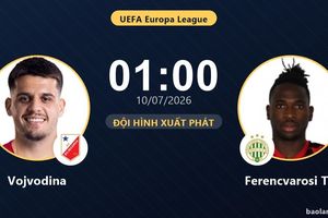 TRỰC TIẾPTrực tiếp Vojvodina vs Ferencvarosi TC: Đội hình xuất phát
