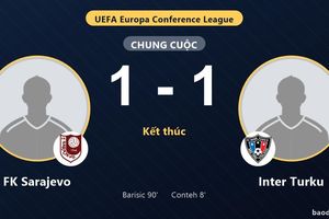 FK Sarajevo 1-1 Inter Turku: Hai đội chia điểm