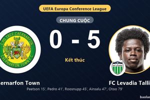 Đại bại 0-5 trước Levadia Tallinn, Caernarfon Town sớm hụt hơi vòng loại Conference League