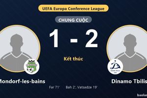 Dinamo Tbilisi ngược thế trận, thắng ngược Mondorf-les-Bains ở vòng loại 1 Europa Conference League