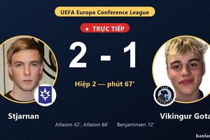 TRỰC TIẾPTrực tiếp Stjarnan vs Vikingur Gota: Stjarnan vượt lên dẫn trước