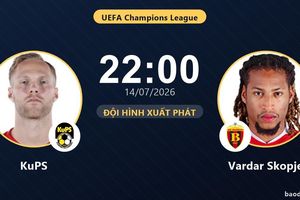 TRỰC TIẾPTrực tiếp KuPS vs Vardar Skopje: Hiệp 2 bắt đầu, hòa 0-0