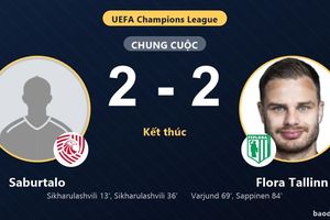 Saburtalo đánh rơi chiến thắng, Flora Tallinn giành lại một điểm