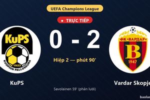 TRỰC TIẾPTrực tiếp KuPS vs Vardar Skopje: Bước vào hiệp phụ, Vardar Skopje dẫn 2-0