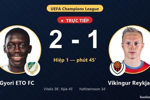 TRỰC TIẾPTrực tiếp Gyori ETO FC vs Vikingur Reykjavik: Gyori ETO FC vượt lên dẫn trước