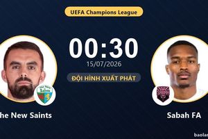 TRỰC TIẾPTrực tiếp The New Saints vs Sabah FA: Đội hình xuất phát