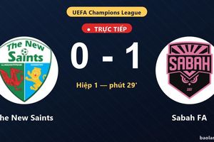 TRỰC TIẾPTrực tiếp The New Saints vs Sabah FA: Sabah FA mở tỷ số
