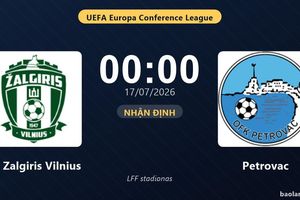 TRỰC TIẾPTrực tiếp FK Zalgiris Vilnius vs Petrovac: Hết hiệp 1, hòa 0-0