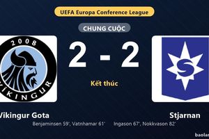 Thống kê trận đấu Vikingur Gota 2-2 Stjarnan: Màn rượt đuổi tỷ số mãn nhãn