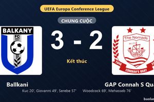 Thống kê trận đấu Ballkani 3-2 GAP Connah S Quay FC: V. Serebe tỏa sáng, Ballkani giành trọn 3 điểm