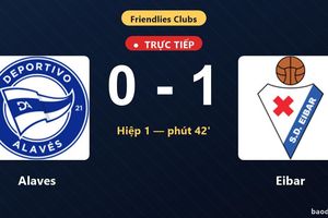 TRỰC TIẾPTrực tiếp Alaves vs Eibar: Hết hiệp 1, Eibar dẫn 1-0