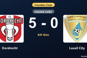 Thống kê trận đấu Dordrecht 5-0 Lusail City: Dordrecht thắng đậm thuyết phục