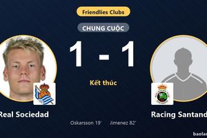 Real Sociedad và Racing Santander chia điểm, không đội nào thắng