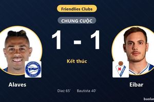 Alaves và Eibar chia điểm trong trận giao hữu Club Friendlies