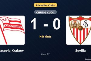 Thống kê trận đấu Cracovia Krakow 1-0 Sevilla: A. Hasic tỏa sáng, Cracovia Krakow giành trọn 3 điểm