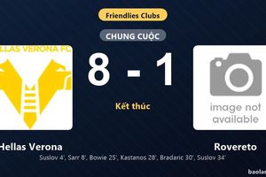 Thống kê trận đấu Hellas Verona 8-1 Rovereto: Hellas Verona thắng đậm thuyết phục