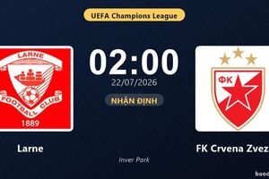 Nhận định Larne vs FK Crvena Zvezda: đội hình dự kiến