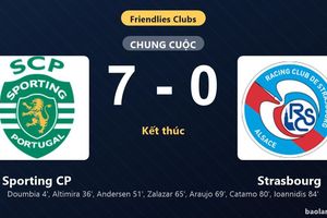 Thống kê trận đấu Sporting CP 7-0 Strasbourg: Sporting CP thắng đậm thuyết phục