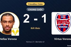 Hellas Verona thắng trận giao hữu, Virtus Verona rút ngắn bất thành