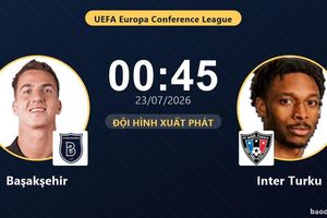 TRỰC TIẾPTrực tiếp Başakşehir vs Inter Turku: Başakşehir nhỉnh bóng, Inter Turku dứt điểm nhiều hơn, chưa có bàn thắng