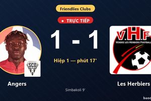 TRỰC TIẾPTrực tiếp Angers vs Les Herbiers: Les Herbiers gỡ hòa 1-1