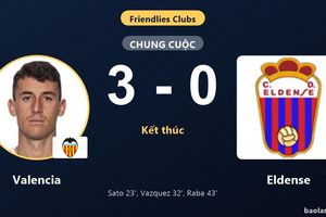 Valencia thắng đậm Eldense trong trận giao hữu Club Friendlies