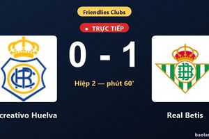 TRỰC TIẾPTrực tiếp Recreativo Huelva vs Real Betis: Real Betis mở tỷ số
