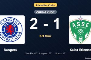 Thống kê trận đấu Rangers 2-1 Saint Etienne: T. Aasgaard tỏa sáng, Rangers giành trọn 3 điểm