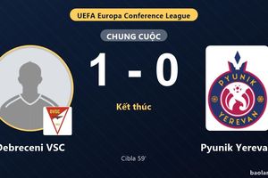 Debreceni VSC thắng tối thiểu, Pyunik Yerevan nhận thất bại ở vòng loại