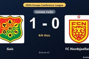 Thống kê trận đấu Gais 1-0 FC Nordsjaelland: M. de Brienne tỏa sáng, Gais giành trọn 3 điểm