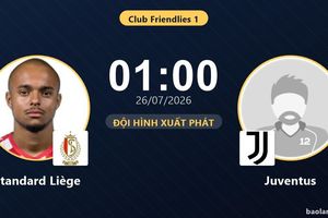 TRỰC TIẾPTrực tiếp Standard Lìege vs Juventus: Đội hình xuất phát