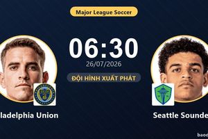TRỰC TIẾPTrực tiếp Philadelphia Union vs Seattle Sounders: Đội hình xuất phát