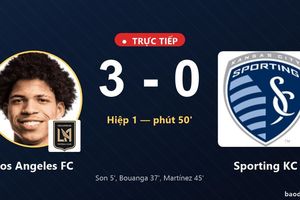 TRỰC TIẾPTrực tiếp Los Angeles FC vs Sporting KC: Hiệp 2 bắt đầu, Los Angeles FC dẫn 3-0