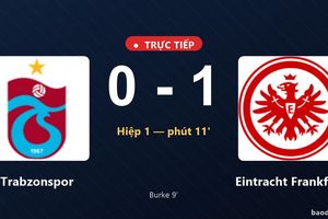 TRỰC TIẾPTrực tiếp Trabzonspor vs Eintracht Frankfurt: Eintracht Frankfurt mở tỷ số
