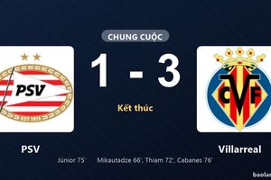 Thống kê trận đấu PSV 1-3 Villarreal: Pau Cabanes tỏa sáng, Villarreal giành trọn 3 điểm