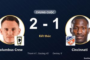 Columbus Crew ngược dòng hạ Cincinnati, cả hai chưa chốt suất đi tiếp