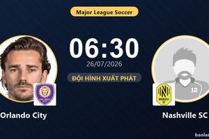 TRỰC TIẾPTrực tiếp Orlando City vs Nashville SC: Đội hình xuất phát