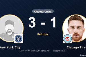 New York City thắng Chicago Fire, cuộc đua nhóm đầu vẫn chưa ngã ngũ