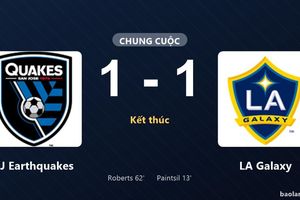 Thống kê trận đấu SJ Earthquakes 1-1 LA Galaxy: Hai đội chia điểm