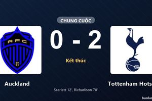 Thống kê trận đấu Auckland 0-2 Tottenham Hotspur: Richarlison tỏa sáng, Tottenham Hotspur giành trọn 3 điểm