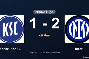 Thống kê trận đấu Karlsruher SC 1-2 Inter: Inter ngược dòng ngoạn mục