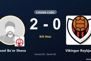Hapoel Be'er Sheva thắng 2-0, Víkingur Reykjavík trắng tay