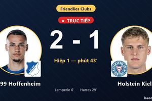 TRỰC TIẾPTrực tiếp 1899 Hoffenheim vs Holstein Kiel: Hiệp 2 bắt đầu, 1899 Hoffenheim dẫn 2-1