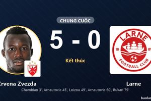 Crvena Zvezda thắng đậm Larne, khẳng định ưu thế tại Beograd