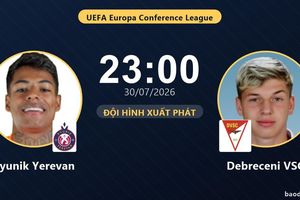 TRỰC TIẾPTrực tiếp Pyunik Yerevan vs Debreceni VSC: Trận đấu đang diễn ra