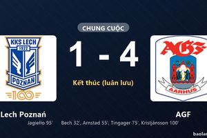 Thống kê trận đấu Lech Poznań 1-4 (pen 3-4) AGF: AGF thắng nghẹt thở trên chấm luân lưu