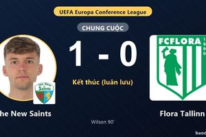 The New Saints thắng 1-0, Flora Tallinn thắng luân lưu ở vòng loại