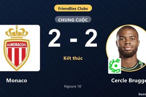 Monaco và Cercle Brugge chia điểm trong trận giao hữu