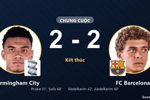 Birmingham City và FC Barcelona chia điểm sau màn rượt đuổi tỷ số